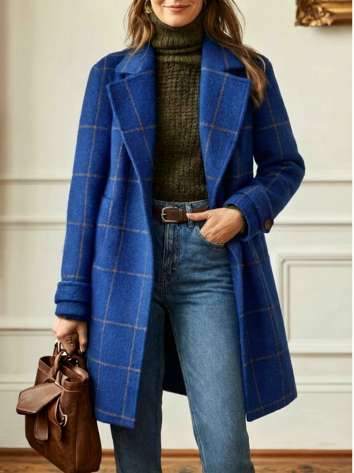 CHARLOTTE | Checked Tailored Long Coat