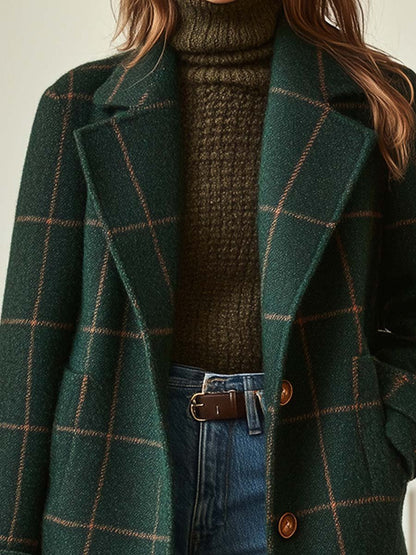 CHARLOTTE | Checked Tailored Long Coat